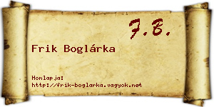 Frik Boglárka névjegykártya